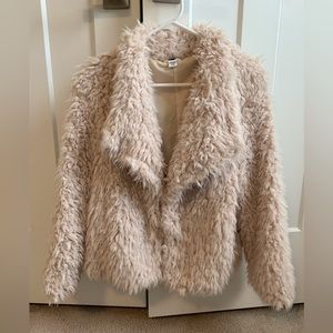 Cream/ivory collared Fuzzy Coat